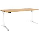 Schäfer Shop Genius bureau ERGOSTYLE S, rechthoekig, elektrisch in hoogte verstelbaar, één niveau, C-voet, B 1800 x D 800 x H 715-1182 mm, incl. Memory Master, beuken/wit