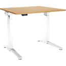 Schäfer Shop Genius bureau ERGOSTYLE S, rechthoekig, elektrisch in hoogte verstelbaar, eentraps, C-voet, B 1200 x D 800 x H 715-1182 mm, incl. Memory Master, beuken/wit