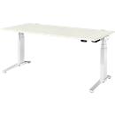 Schäfer Shop Genius bureau ERGOSTYLE S, rechthoekig, elektrisch in hoogte verstelbaar, tweetraps, C-voet, B 1800 x D 800 x H 635-1305 mm, incl. Memory Master, wit/wit