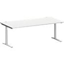 Schäfer Shop Genius Bureau MODENA FLEX, 2000 x 1000 mm, gris clair