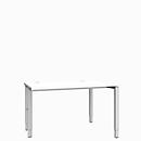 Schäfer Shop Genius Bureau MODENA FLEX, 4 pieds avec tubes rectangulaires, d'un côté, l. 1200 mm, blanc 