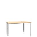 Schäfer Shop Genius Bureau MODENA FLEX, 4 pieds avec tubes rectangulaires, d'un côté, l. 1200 mm, érable 