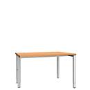 Schäfer Shop Genius Bureau MODENA FLEX, 4 pieds avec tubes rectangulaires, d'un côté, l. 1200 mm, hêtre 