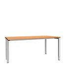 Schäfer Shop Genius Bureau MODENA FLEX, 4 pieds avec tubes rectangulaires, d'un côté, l. 1600 mm, hêtre 