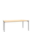 Schäfer Shop Genius Bureau MODENA FLEX, 4 pieds avec tubes rectangulaires, d'un côté, l. 1800 mm, érable 