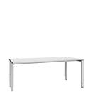 Schäfer Shop Genius Bureau MODENA FLEX, 4 pieds avec tubes rectangulaires, d'un côté, l. 1800 mm, gris clair 
