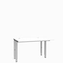 Schäfer Shop Genius Bureau MODENA FLEX, 4 pieds avec tubes rectangulaires, des deux côtés, l. 1200 mm, blanc 