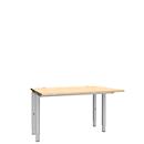 Schäfer Shop Genius Bureau MODENA FLEX, 4 pieds avec tubes rectangulaires, des deux côtés, l. 1200 mm, érable 