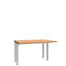 Schäfer Shop Genius Bureau MODENA FLEX, 4 pieds avec tubes rectangulaires, des deux côtés, l. 1200 mm, hêtre 
