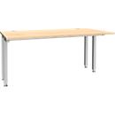 Schäfer Shop Genius bureau MODENA FLEX, 4-poots vierkante buis, ingekorte zijpanelen, B 1600 mm, esdoorn