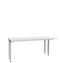 Schäfer Shop Genius bureau MODENA FLEX, 4-poots vierkante buis, verkorte zijpanelen, B 1600 mm, lichtgrijs