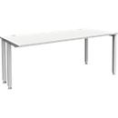 Schäfer Shop Genius bureau MODENA FLEX, 4-poots vierkante buis, verkorte zijpanelen, B 1800 mm, lichtgrijs