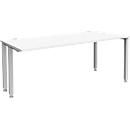 Schäfer Shop Genius bureau MODENA FLEX, 4-poots vierkante buis, verkorte zijpanelen, B 1800 mm, wit