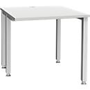Schäfer Shop Genius bureau MODENA FLEX, 4-poots vierkante buis, verkorte zijpanelen, B 800 mm, lichtgrijs