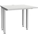 Schäfer Shop Genius bureau MODENA FLEX, 4-poots vierkante buis, verkorte zijpanelen, B 800 mm, lichtgrijs