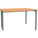 Schäfer Shop Genius bureau MODENA FLEX, breedte 1200 mm, aan één zijde ingekort, beuken/antraciet