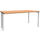 Schäfer Shop Genius Bureau MODENA FLEX, largeur 1600 mm, piètement plus étroit d'un côté, hêtre 
