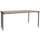 Schäfer Shop Genius Bureau MODENA FLEX, largeur 1600 mm, raccourci d'un côté, chêne/anthracite