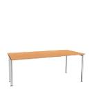 Schäfer Shop Genius Bureau MODENA FLEX, largeur 1800 mm, piètement plus étroit d'un côté, hêtre 
