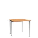 Schäfer Shop Genius Bureau MODENA FLEX, largeur 800 mm, piètement plus étroit d'un côté, hêtre 