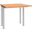 Schäfer Shop Genius Bureau MODENA FLEX, largeur 800 mm, raccourci des deux côtés, hêtre