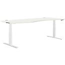 Schäfer Shop Genius Bureau MODENA FLEX, réglage électrique de la hauteur, forme libre, approche à gauche, L 1800 mm, blanc/blanc