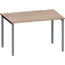 Schäfer Shop Genius Bureau MODENA FLEX, tube rond à 4 pieds, L 1200 x P 800 mm, chêne/anthracite
