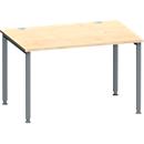 Schäfer Shop Genius Bureau MODENA FLEX, tube rond à 4 pieds, L 1200 x P 800 mm, érable/anthracite