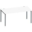 Schäfer Shop Genius Bureau MODENA FLEX, tube rond à 4 pieds, L 1600 x P 800 mm, blanc/anthracite