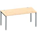Schäfer Shop Genius Bureau MODENA FLEX, tube rond à 4 pieds, L 1600 x P 800 mm, érable/anthracite