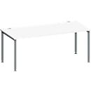 Schäfer Shop Genius Bureau MODENA FLEX, tube rond à 4 pieds, L 1800 x P 800 mm, blanc/anthracite