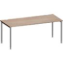 Schäfer Shop Genius Bureau MODENA FLEX, tube rond à 4 pieds, L 1800 x P 800 mm, chêne/anthracite