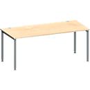 Schäfer Shop Genius Bureau MODENA FLEX, tube rond à 4 pieds, L 1800 x P 800 mm, érable/anthracite