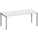 Schäfer Shop Genius Bureau MODENA FLEX, tube rond à 4 pieds, L 1800 x P 800 mm, gris clair/anthracite