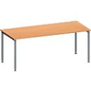 Schäfer Shop Genius Bureau MODENA FLEX, tube rond à 4 pieds, L 1800 x P 800 mm, hêtre/anthracite