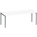 Schäfer Shop Genius Bureau MODENA FLEX, tube rond à 4 pieds, L 2000 x P 1000 mm, blanc/anthracite