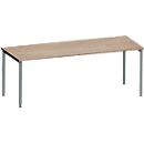 Schäfer Shop Genius Bureau MODENA FLEX, tube rond à 4 pieds, L 2000 x P 1000 mm, chêne/anthracite