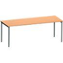 Schäfer Shop Genius Bureau MODENA FLEX, tube rond à 4 pieds, L 2000 x P 1000 mm, hêtre/anthracite