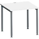 Schäfer Shop Genius Bureau MODENA FLEX, tube rond à 4 pieds, L 800 x P 800 mm, blanc/anthracite