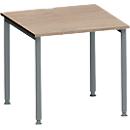 Schäfer Shop Genius Bureau MODENA FLEX, tube rond à 4 pieds, L 800 x P 800 mm, chêne/anthracite