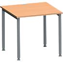 Schäfer Shop Genius Bureau MODENA FLEX, tube rond à 4 pieds, L 800 x P 800 mm, hêtre/anthracite