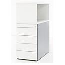 Schäfer Shop Genius Caisson d'appoint avec armoire étagères à poser, verrouillable, sans poignée, blanc 
