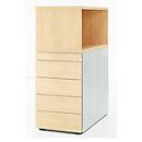 Schäfer Shop Genius Caisson d'appoint avec armoire étagères à poser, verrouillable, sans poignée, érable 