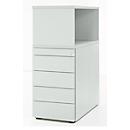 Schäfer Shop Genius Caisson d'appoint avec armoire étagères à poser, verrouillable, sans poignée, gris clair 
