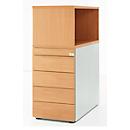 Schäfer Shop Genius Caisson d'appoint avec armoire étagères à poser, verrouillable, sans poignée, hêtre 