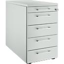 Schäfer Shop Genius Caisson fixe 13333, avec poignée angulaire, l. 435 x H 717 mm, gris clair/gris clair/gris clair 