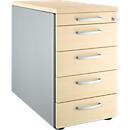 Schäfer Shop Genius Caisson fixe 13333, avec poignée incurvée, l. 435 x H 717 mm, coloris érable/alu blanc 