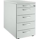 Schäfer Shop Genius Caisson fixe 13333, avec poignée incurvée, l. 435 x H 717 mm, gris clair/gris clair 