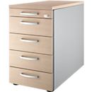 Schäfer Shop Genius Caisson fixe 13333, avec poignée ronde, L 435 x H 717 mm, décor chêne/alu blanc