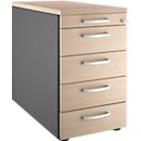 Schäfer Shop Genius Caisson fixe 13333, avec poignée ronde, L 435 x H 717 mm, décor chêne/anthracite